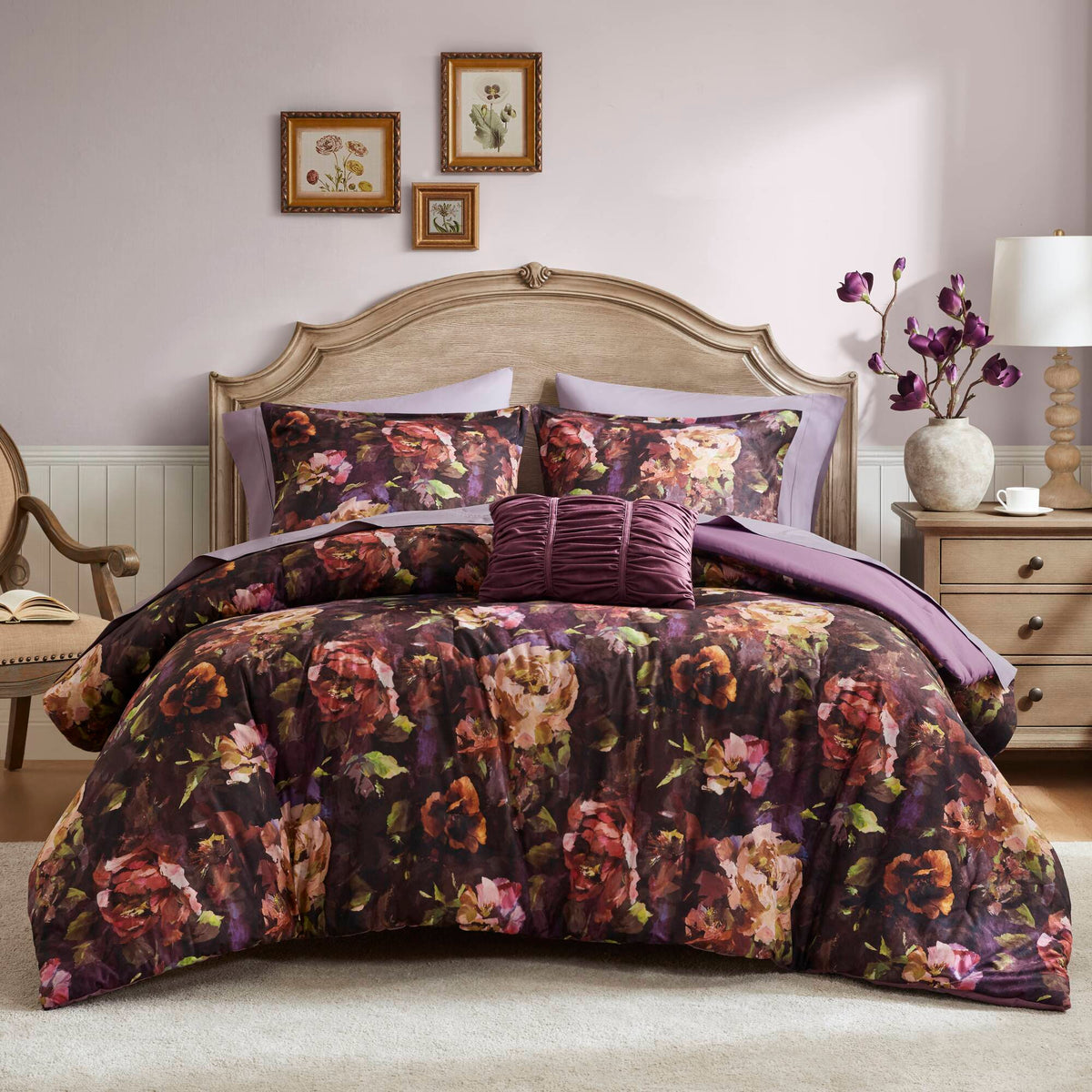 GDFStudio Tereza Modern 4-Piece Velvet Comforter Set, Multi-color, King