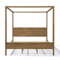 Christopher Knight Home Opal Rubberwood Canopy Bed with Headboard, Antique Natural, King