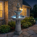 GDFStudio Craigie Modern 52" Resin Outdoor Garden Fountains, Gray