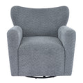 Christopher Knight Home Chanan Modern Iron Boucle Upholstered 360? Swivel Wingback Chair, Dusty Blue