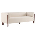 Christopher Knight Home Patcharee Modern 80" 3-Seater Wooden Upholstered Sofa, Linen