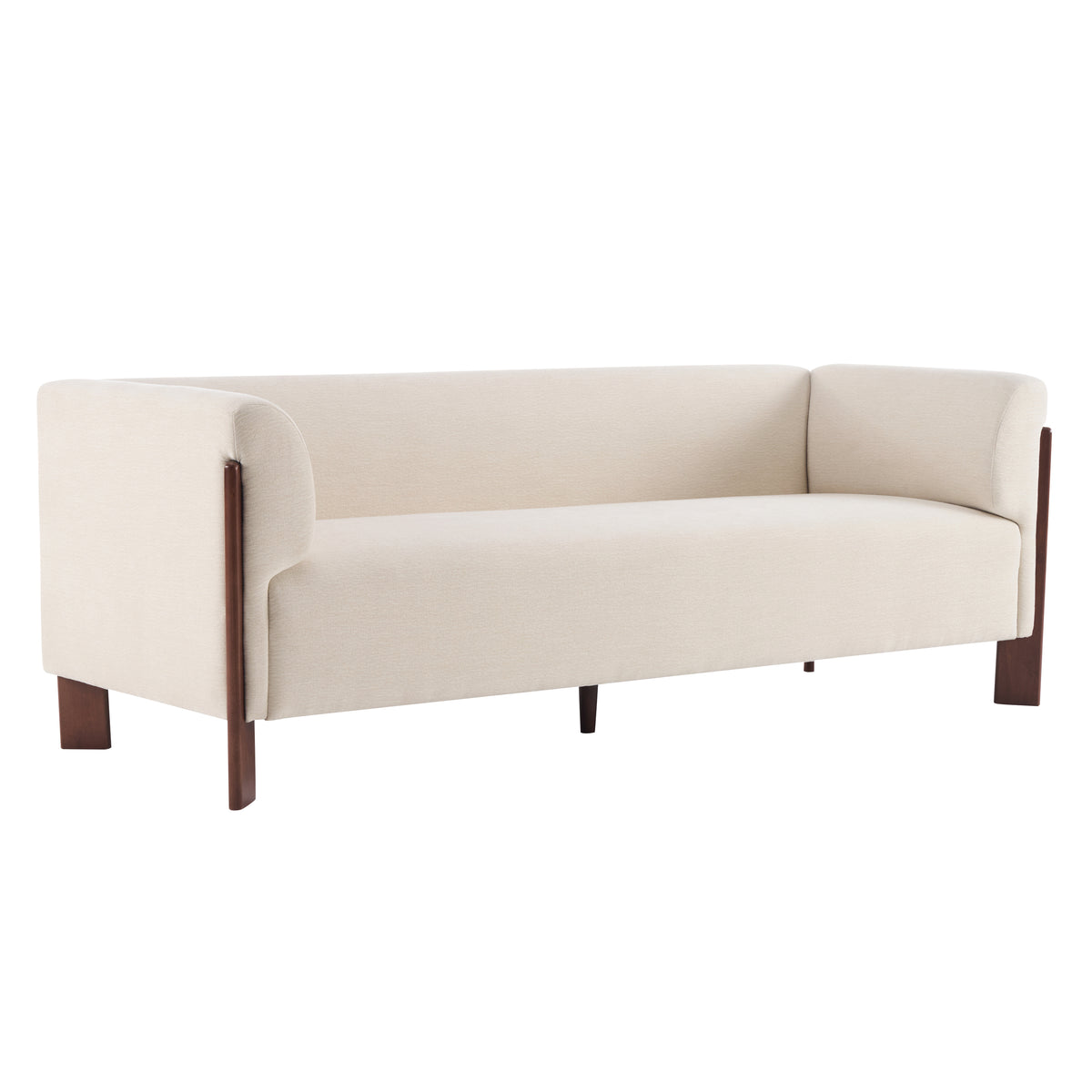 Christopher Knight Home Patcharee Modern 80" 3-Seater Wooden Upholstered Sofa, Linen