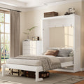 GDFStudio Reyes Murphy Bed with Folding Design, Twin Size, White