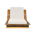 Christopher Knight Home Mason Patio Modern Acacia Oversized Wood Chaise Lounge with 3-Fold Cushion and Adjustable Backrest, Teak/Cream