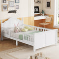 GDFStudio Howard Modern Wood Kid Platform Bed with Headboard and Footboard, White, Twin Size