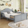GDFStudio Howard Modern Wood Kid Platform Bed with Headboard and Footboard, Grey, Full Size