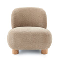Christopher Knight Home Nisha Modern Rubber Wood Boucle Upholstered Accent Chair, Light brown/Natural