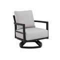 Christopher Knight Home Rebecca Modern Outdoor Aluminum Swivel Chair with Thick Sunbrella Cushions, Ember Black