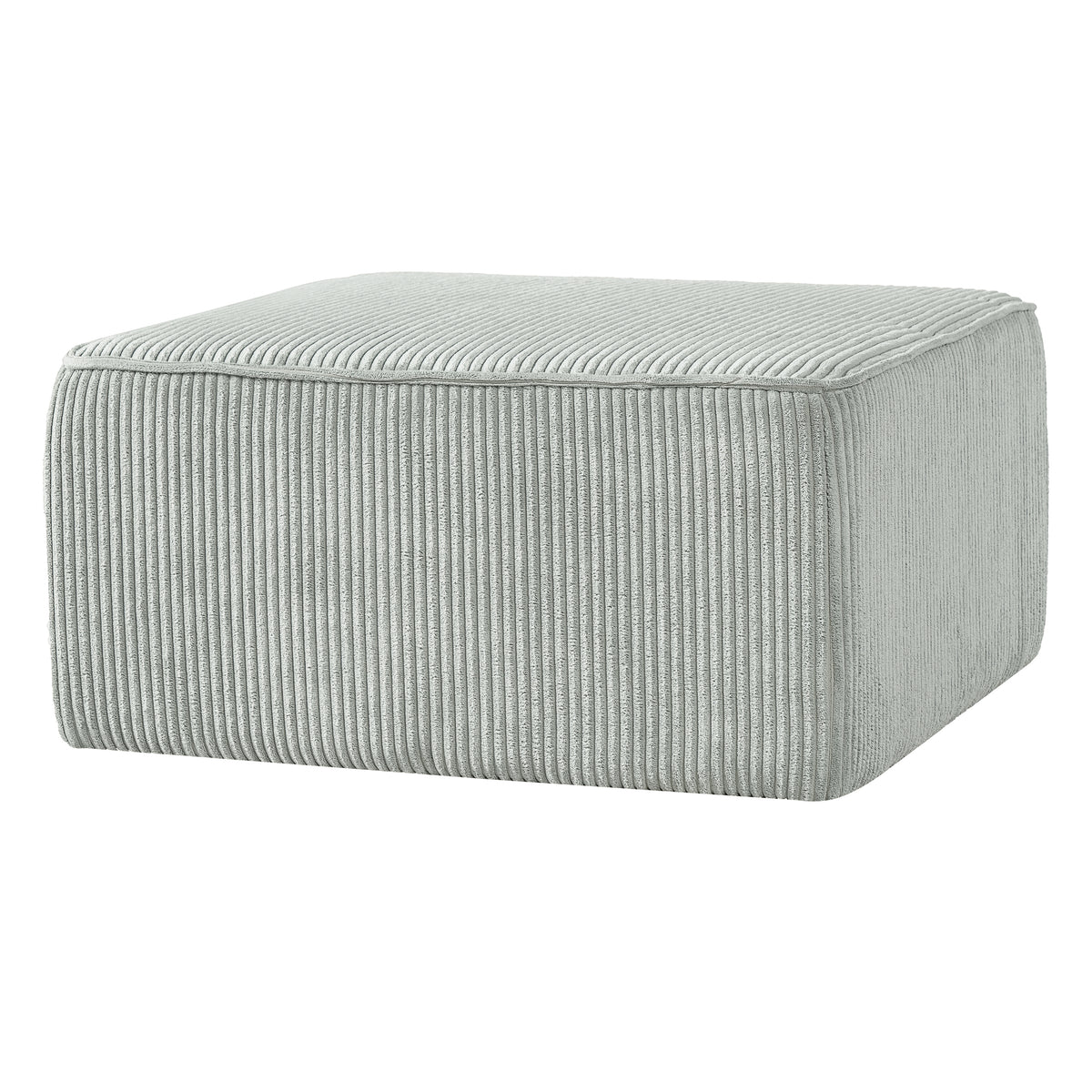 Christopher Knight Home Tariq Modern Square Wooden Corduroy Upholstered Ottoman, Gray Blue