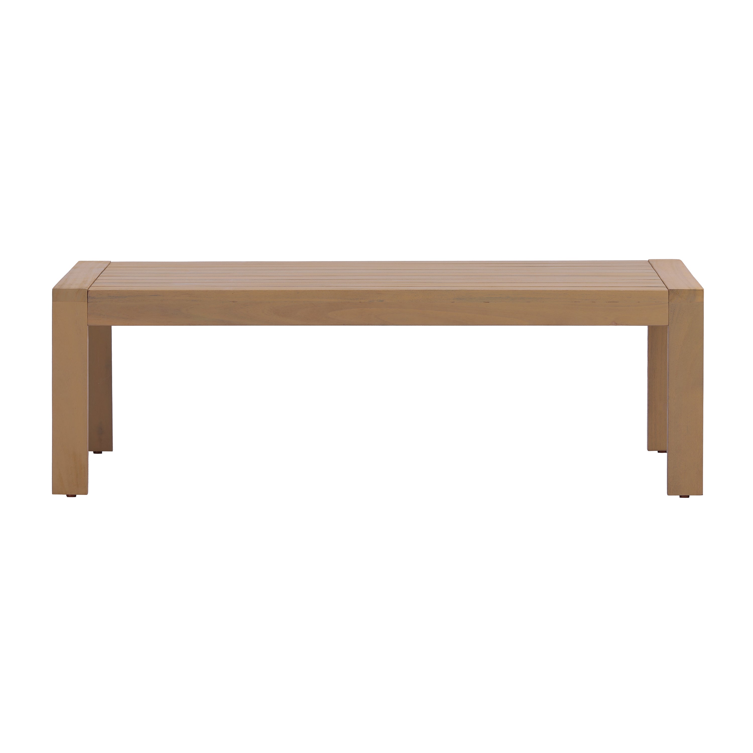 Christopher Knight Home Thyn Modern Outdoor Acacia Wood Coffee Table with Slatted Water-Draining Tabletop, Light Teak