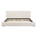 Christopher Knight Home Adrian Modern Upholstered Platform Bed with Linen Thick Headboard, California King