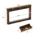 GDFStudio WalnutLine 70" Wooden Narrow Console Table with Drawers, Walnut