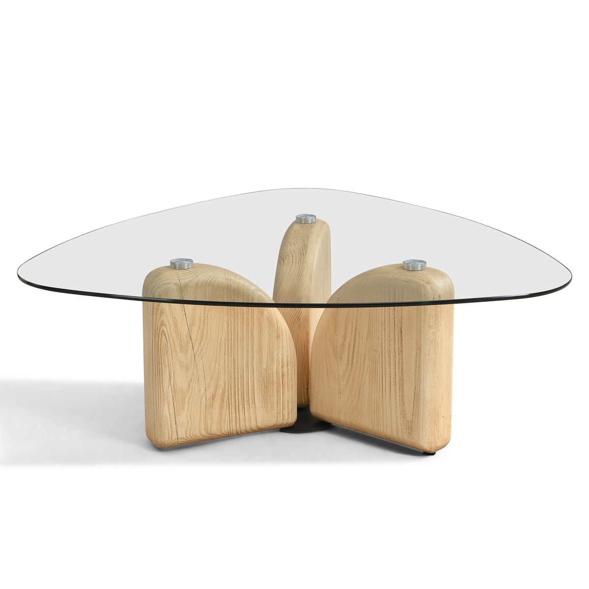 Christopher Knight Home Stefan Modern Triangle Glass and Lightweight Concrete Coffee Table, Natural