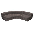 Christopher Knight Home Golan 118.5" Modular Compressed Curved Upholstered 3-Seater Sectional Sofa, Dark Brown