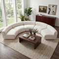 Christopher Knight Home Alan 136.84" Modular Compressed Curved Upholstered 5-Seater Sectional Sofa, Beige