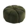 Christopher Knight Home Vienne Modern Velvet Upholstered Tufted Round Ottoman, Olive Green