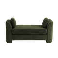 Christopher Knight Home Joanna Contemporary Rubberwood Boucl? Upholstered Bench with Pillows, Olive Green