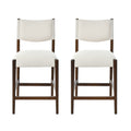 Christopher Knight Home Soli Modern Rubberwood Upholstered Barstools (Set of 2), Beige/Walnut