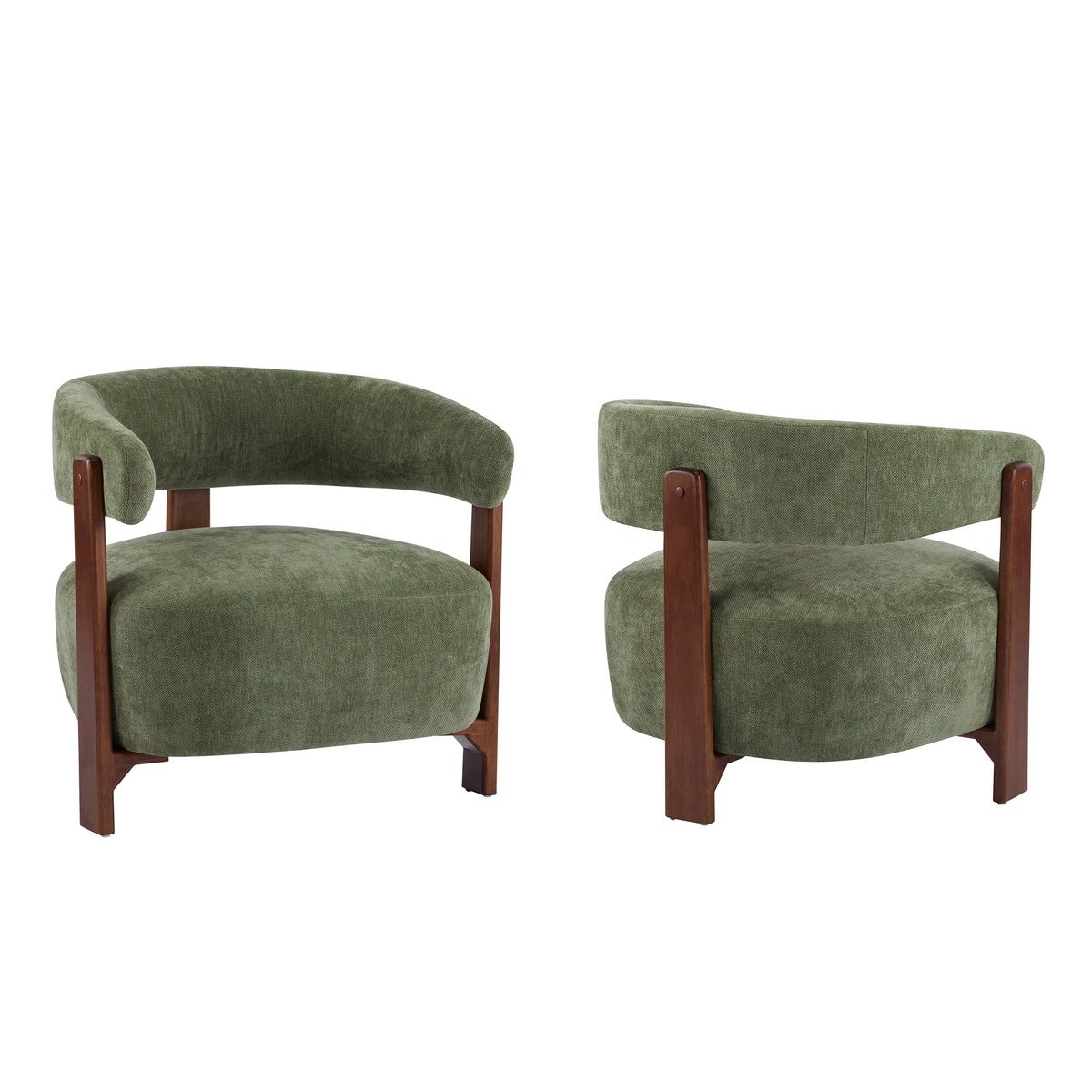 Christopher Knight Home Audrey Modern Rubberwood Upholstered Accent Chairs (Set of 2), Green