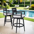 Christopher Knight Home Alston Outdoor Swivel Aluminum 29.5" Barstool with Removable Sunbrella Cushion(Set of 2), White