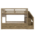 GDFStudio Adams Twin XL Bunk Bed with Trundle,Wardrobe and 3 Storage Drawers, Walnut