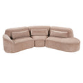 Christopher Knight Home Harmonie 123" Modern Curved Compressed 4-Seater Sectional Sofa with 3 Pillows, Light Brown