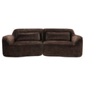 Christopher Knight Home Himawari 95" Modern Curved Compressed 3-Seater Sectional Sofa with 2 Pillows, Brown
