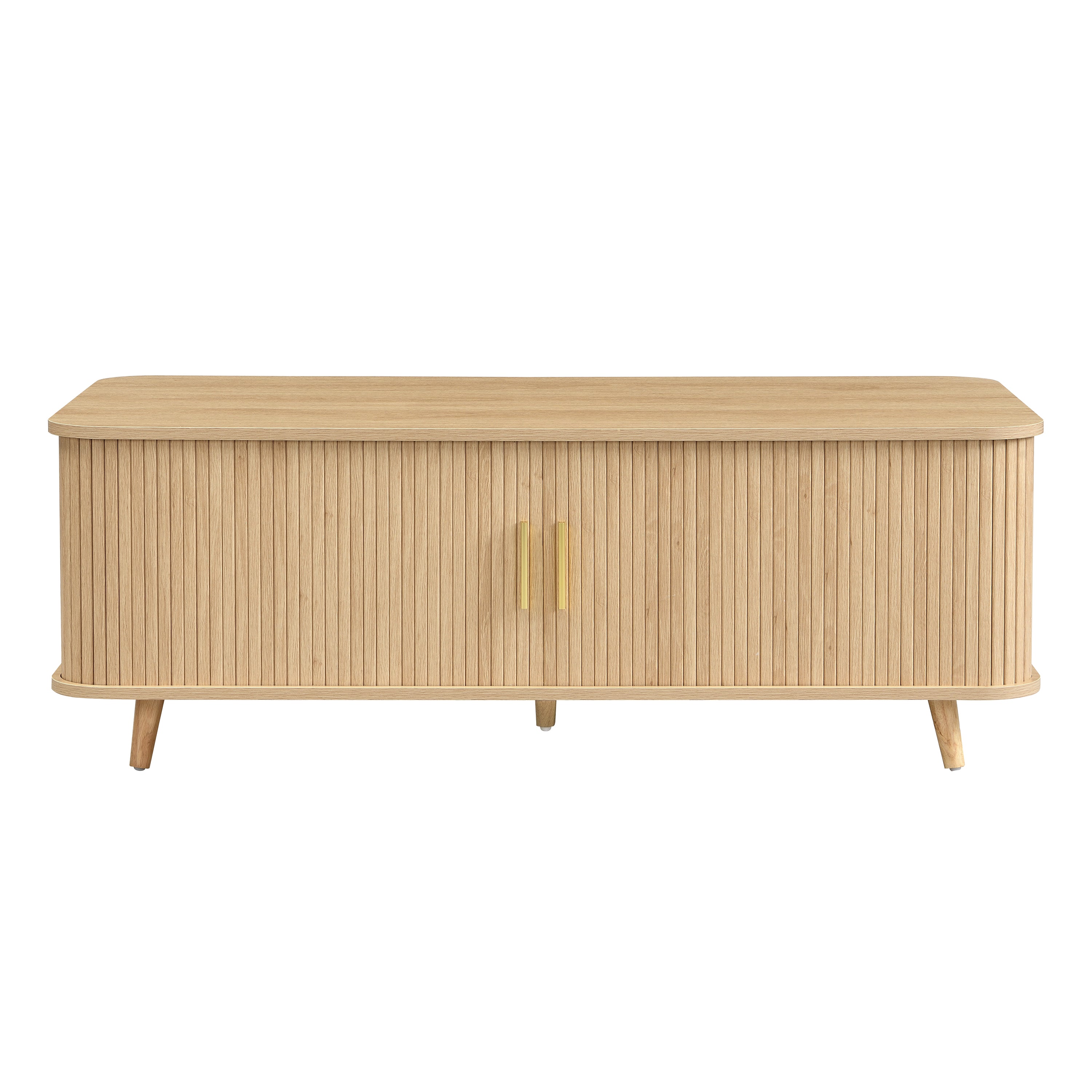 Christopher Knight Home Nova Sliding Door Storage Coffee Table with Adjustable Shelves, Natural