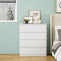 GDFStudio Velmont 31.5I" Modern 4-Drawer Dresser with Handle-Free Design, White