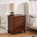 GDFStudio Alick Mid Century Modern 22.9"  Nightstand with Charging Station and 2 Drawers