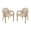 Christopher Knight Home Amalia Modern Wooden Upholstered Dining Chairs with Rubber Wood Legs, Khaki-Faux Leather