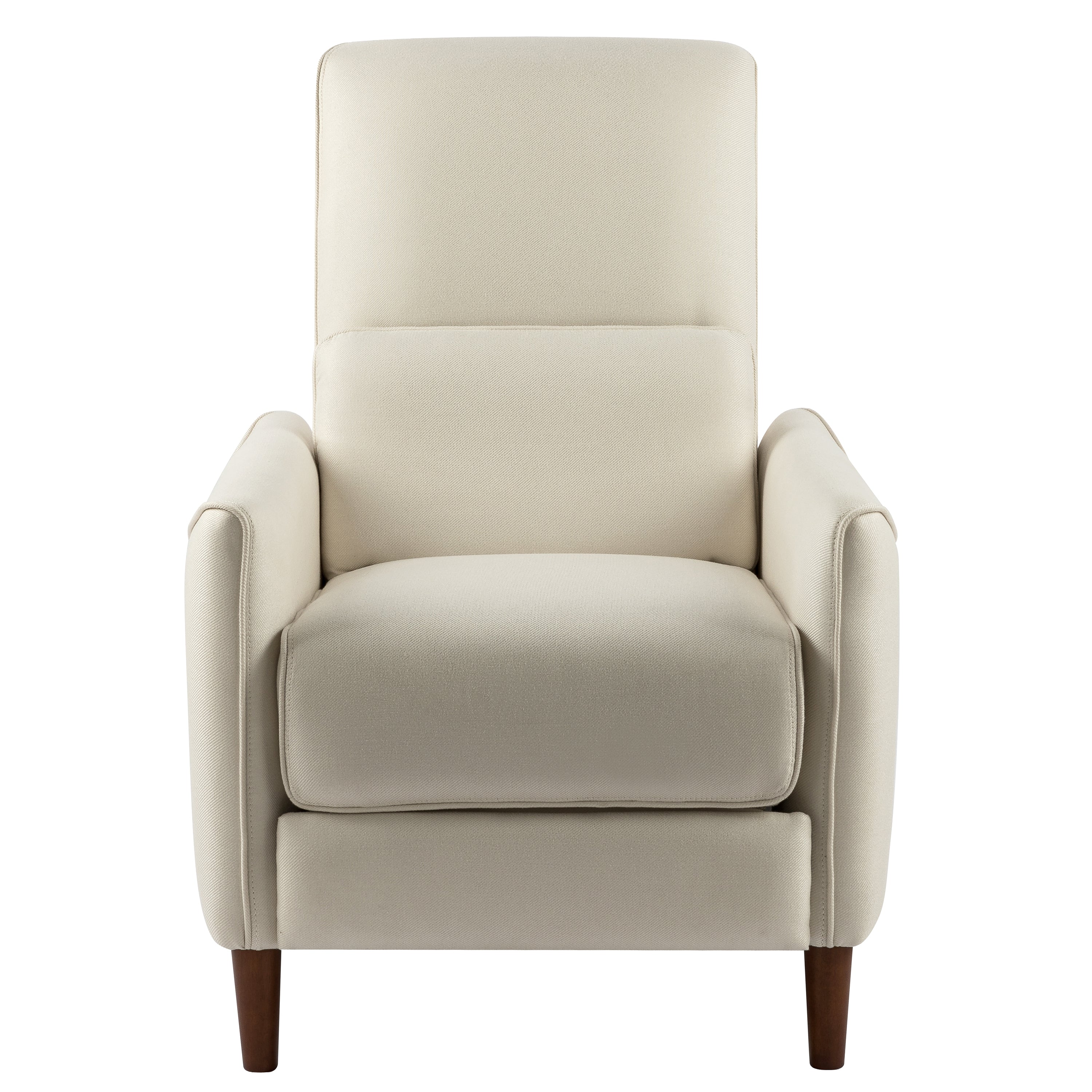 Christopher Knight Home Aiden Upholstered Recliner Chair with Rubberwood Tapered Legs, Beige
