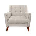 Christopher Knight Home Anvith Mid-Century Modern Tufted Upholstered Club Chair, Beige, Fabric