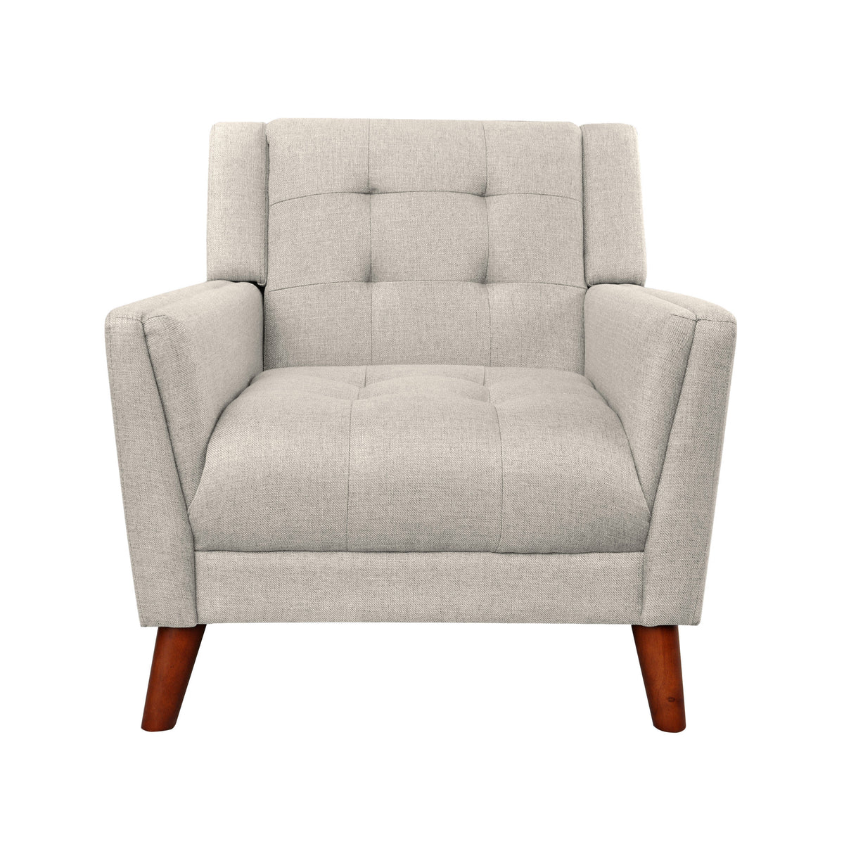 Christopher Knight Home Anvith Mid-Century Modern Tufted Upholstered Club Chair, Beige, Fabric
