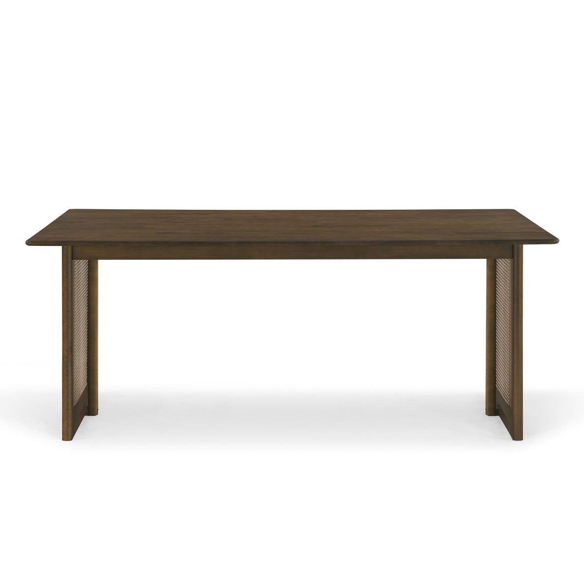 Christopher Knight Home Latona Boho Rubberwood Rattan Dining Table, Walnut