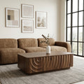 GDFStudio Jeremy Modern 47" Rectangle Spiral Coffee Table with 2 Drawers