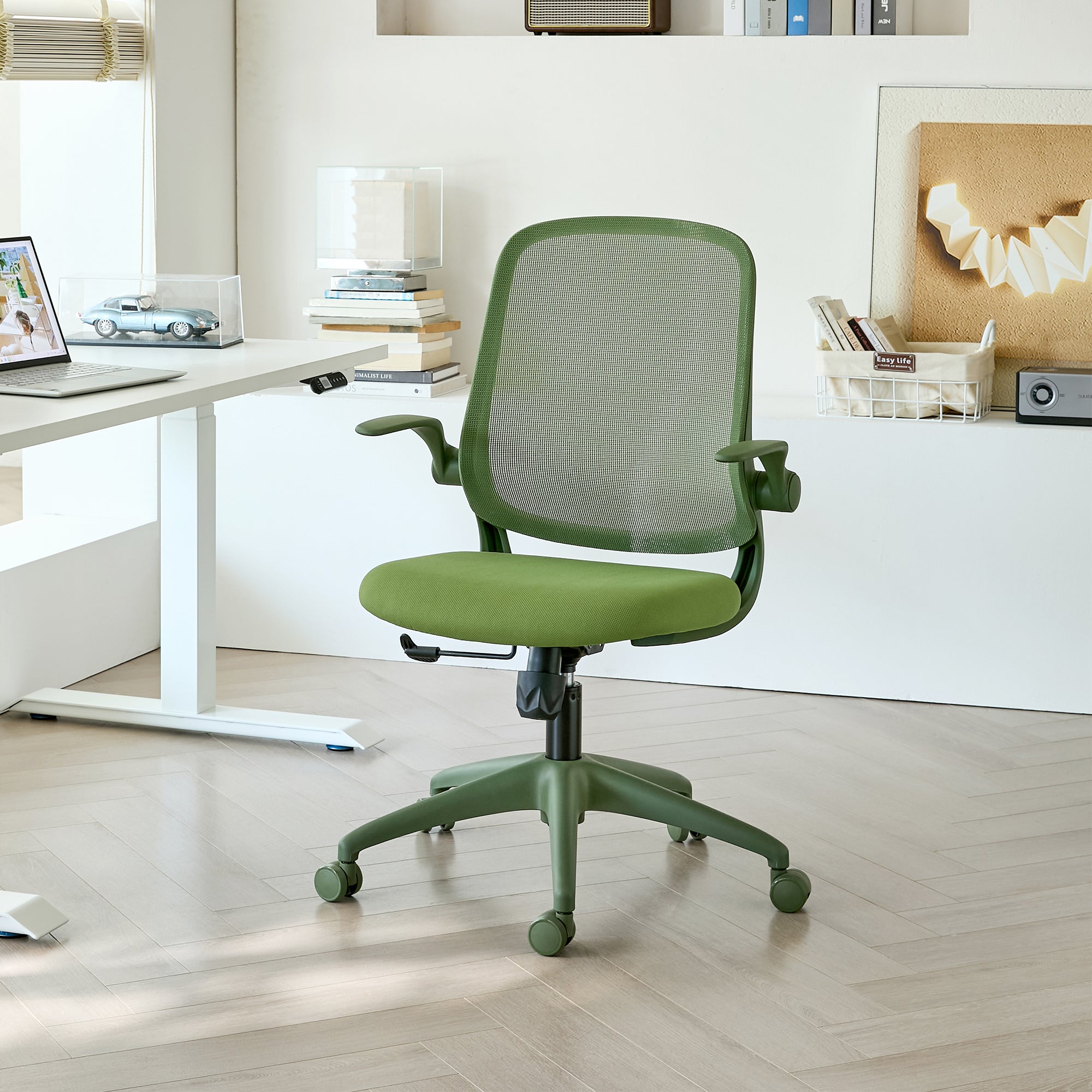 GDFStudio Dick Modern Ergonomic Office Chair with Mesh Back, Green