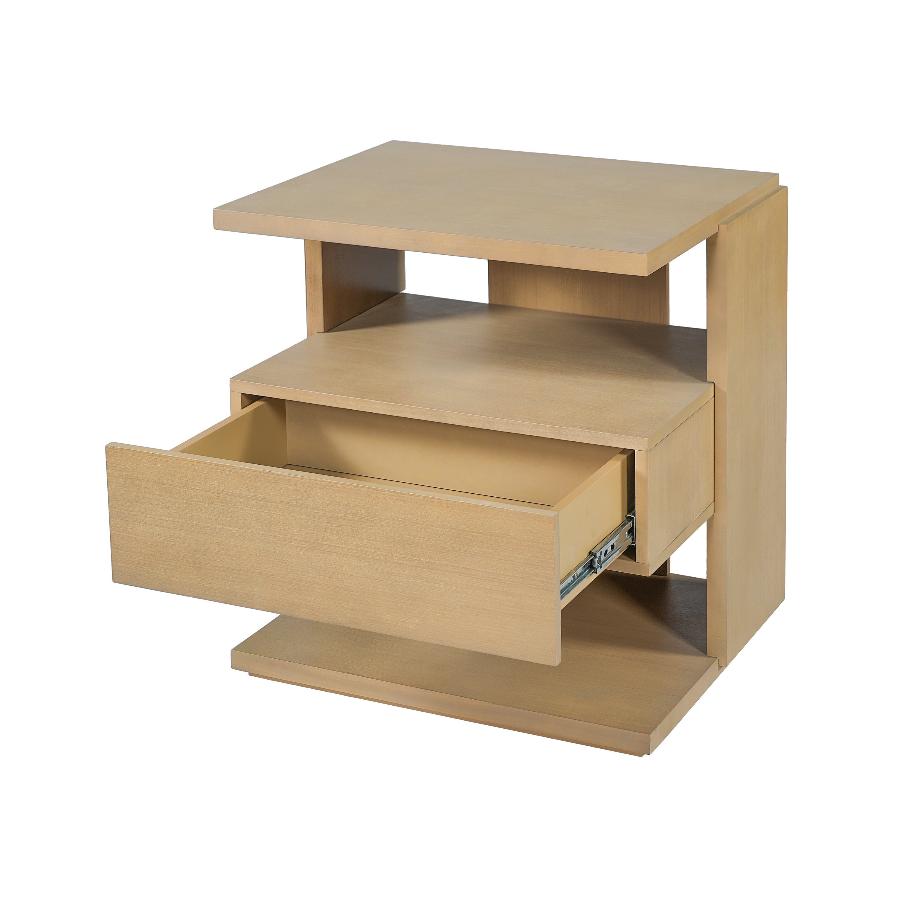 Christopher Knight Home Fenris Modern Floating Nightstand with 1 Drawer and 3-Tier Open Storage Shelves, Natural