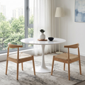 GDFStudio Monita Mid-Century Oak Wood Dining Chairs with Handwoven Seat (Set of 2), Natural/Beige