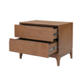 Christopher Knight Home Kael Modern Nightstand with 2 Drawers and Tapered Legs, Brown