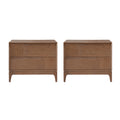Christopher Knight Home Uriel Modern Nightstands with 2 Drawers and Tapered Legs (Set of 2), Brown