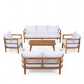 Christopher Knight Home Phanes 5 Piece Rustic Outdoor Acacia Wood Conversation Set with Water-Resistant Cushions