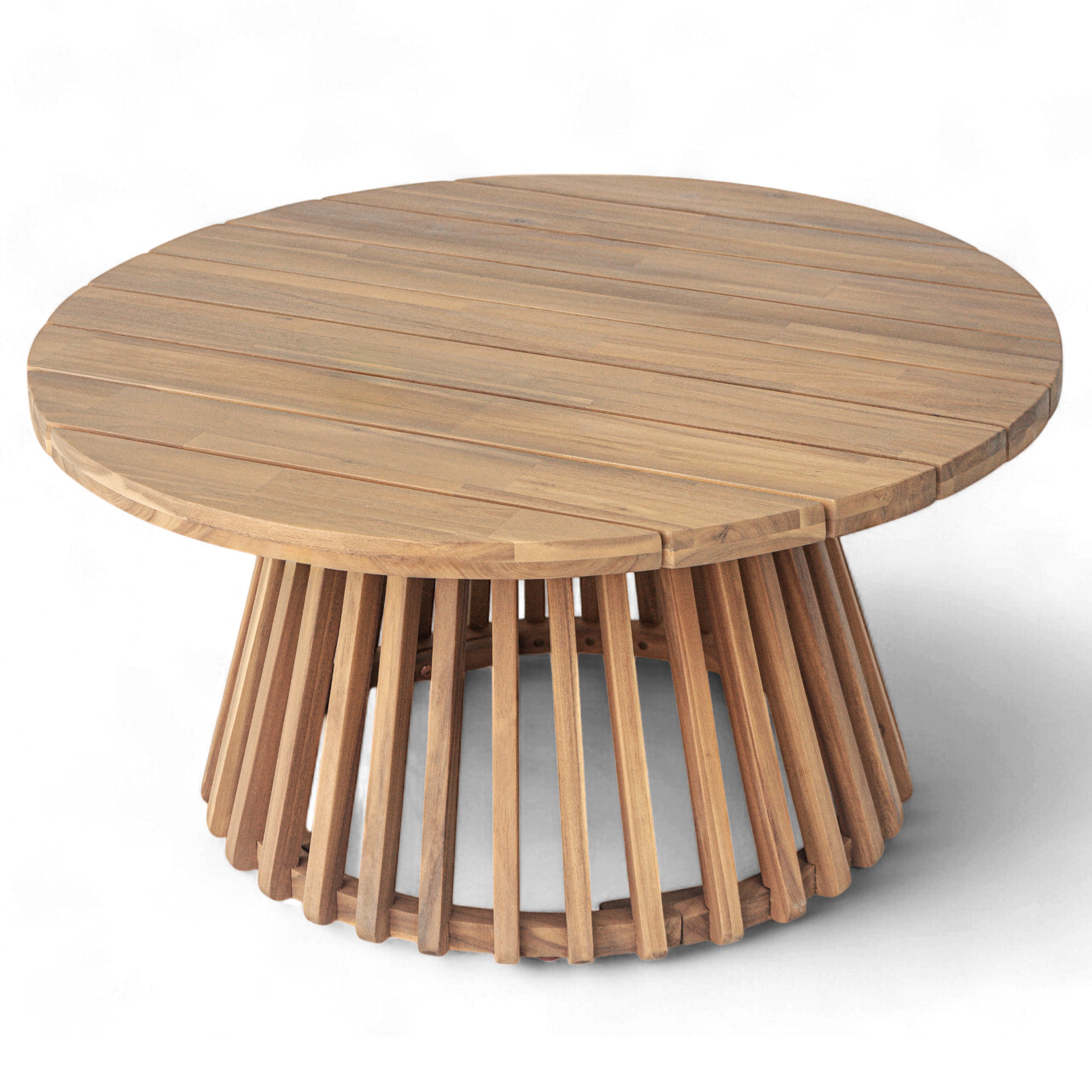 Christopher Knight Home Bob Rustic Outdoor Acacia Wood Round Coffee Table, Light Teak