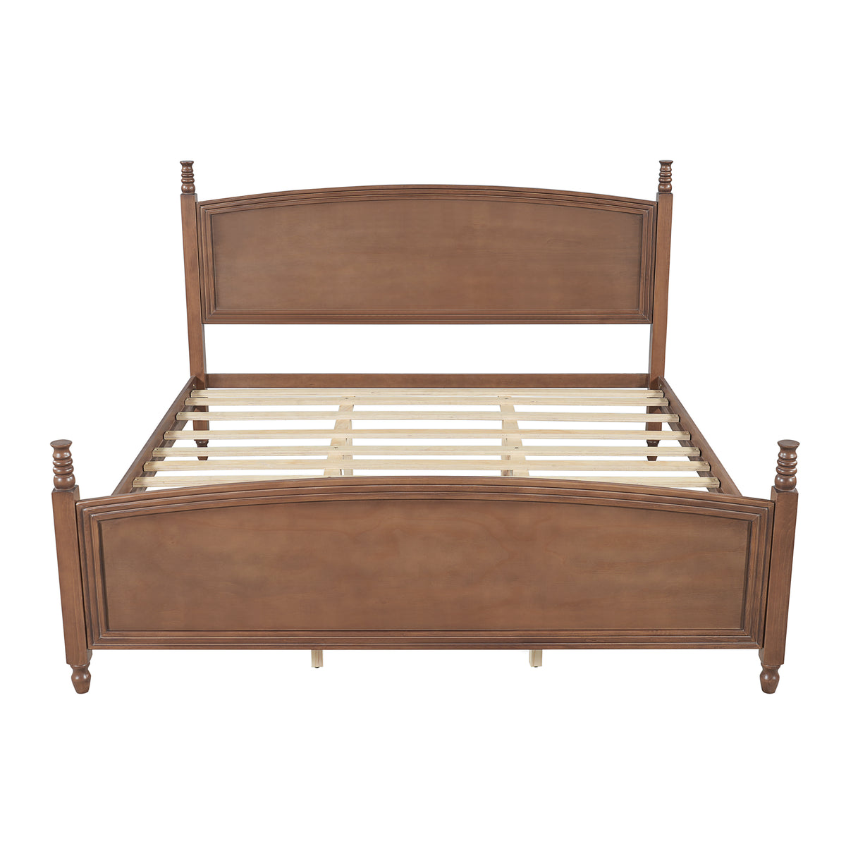 Christopher Knight Home Aeliana Modern Wooden Bed Frame with Curved Headboard and Footboard, Walnut, King