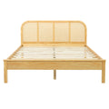 Christopher Knight Home Callahan Modern Boho Wood Platform Bed Frame with Rattan Headboard, Natural, Queen Size
