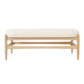 Christopher Knight Home Tobato Modern Chenille Upholstered Bench with Rubberwood Legs, Beige/Natural