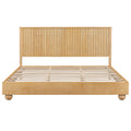 Christopher Knight Home Harper Farmhouse Wood Platform Bed Frame with Reeded Headboard, Natural, King