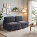 GDFStudio Hartley Modern Upholstered 58  Loveseat with Storage Seats Gray