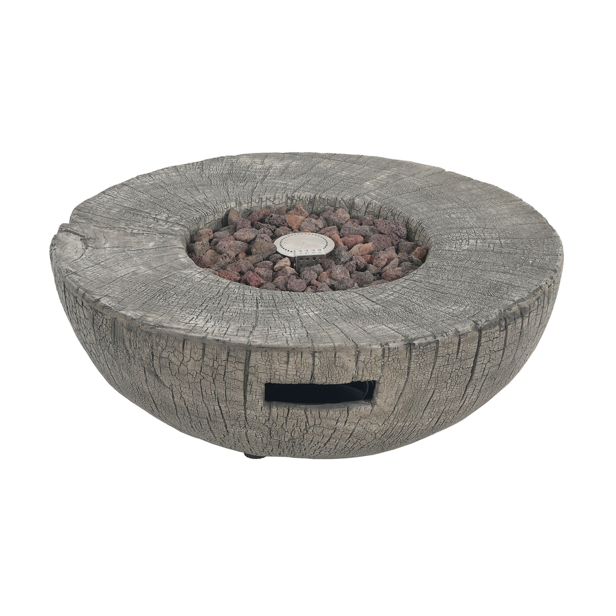 Christopher Knight Home Wally Patio 30,000 BTU Lightweight Concrete Propane Fire Pit, Light Gray