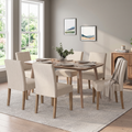 Christopher Knight Home Eukleia Contemporary Fabric Upholstered Dining Chairs (Set of 6), Beige/Natural